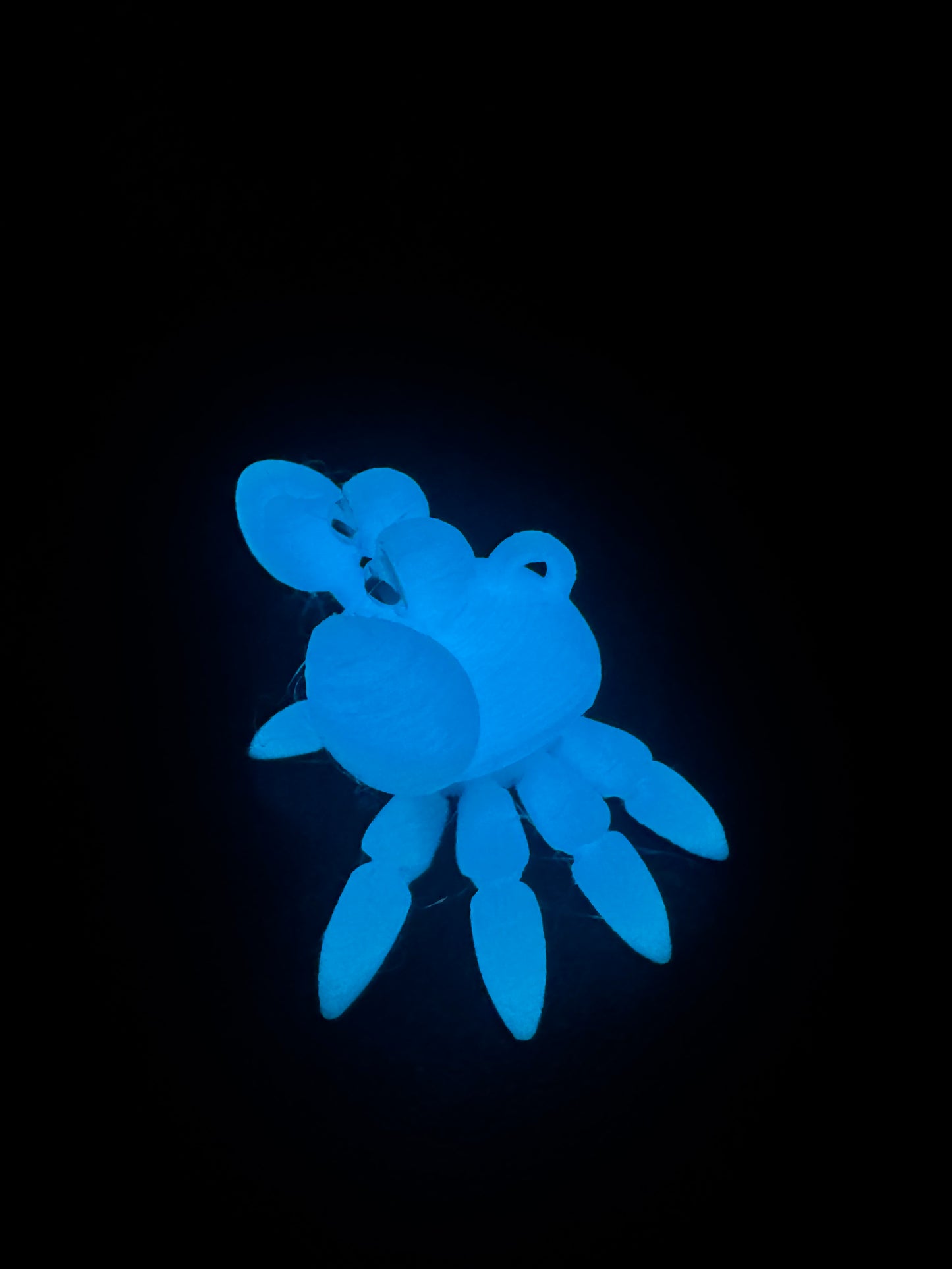 Glow in the dark blue Gill the Crab Keychain