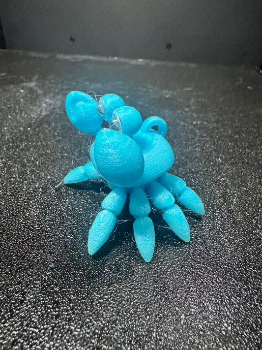 Glow in the dark blue Gill the Crab Keychain