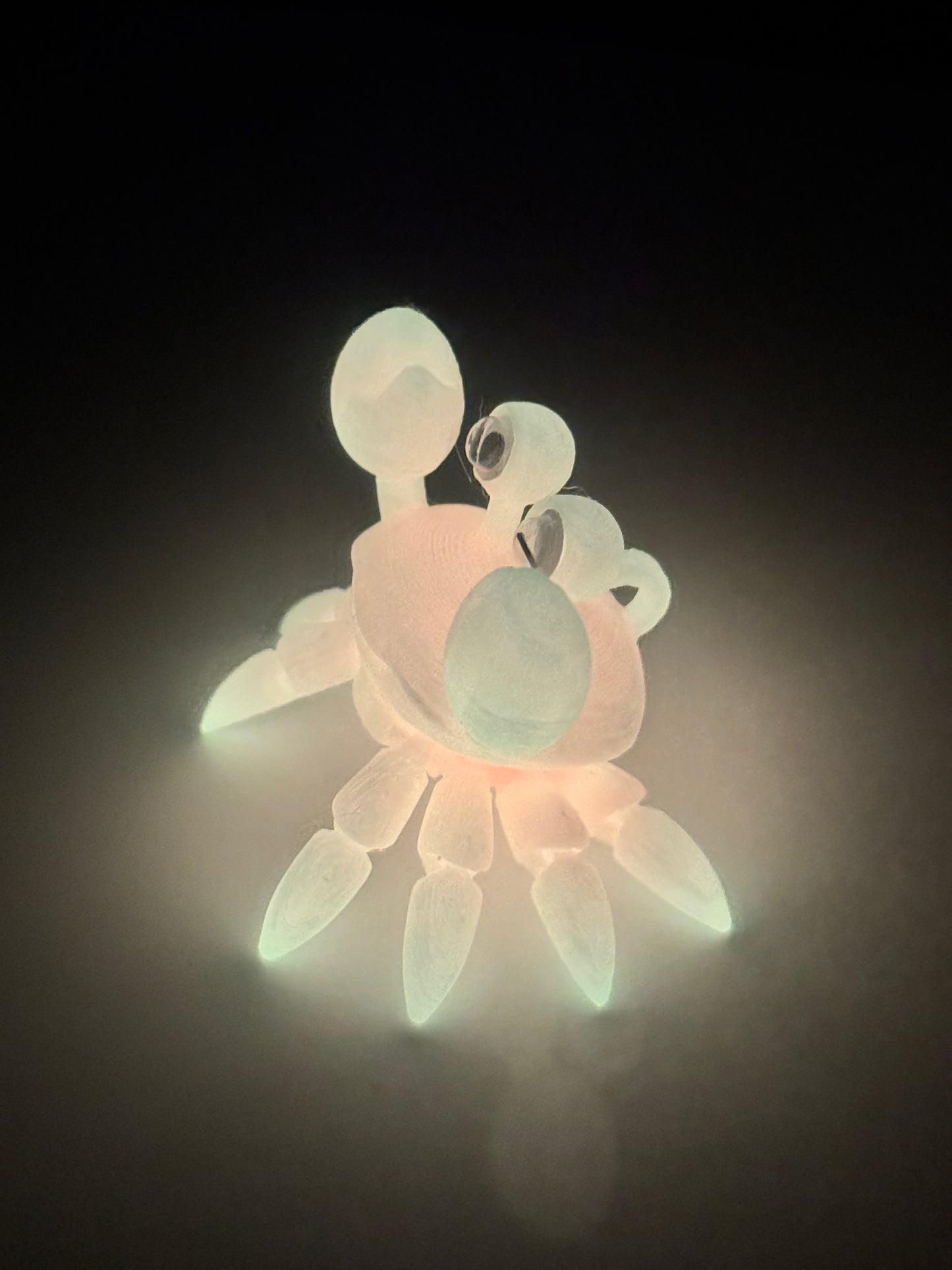 Orange Glow in the dark Gill the Crab Keychain